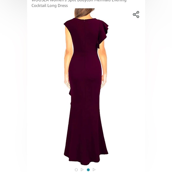 New with tag. Woman’s Woosea burgundy long gown. - Picture 2 of 4